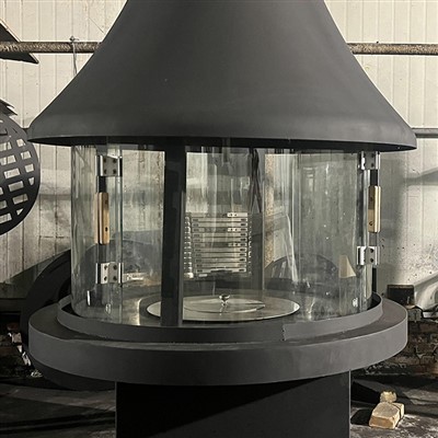 Black Color Hotel Wood Suspended Fireplace