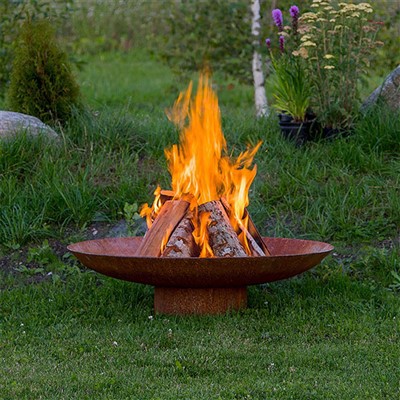 Weathering Steel Round Bowl Fire Pit